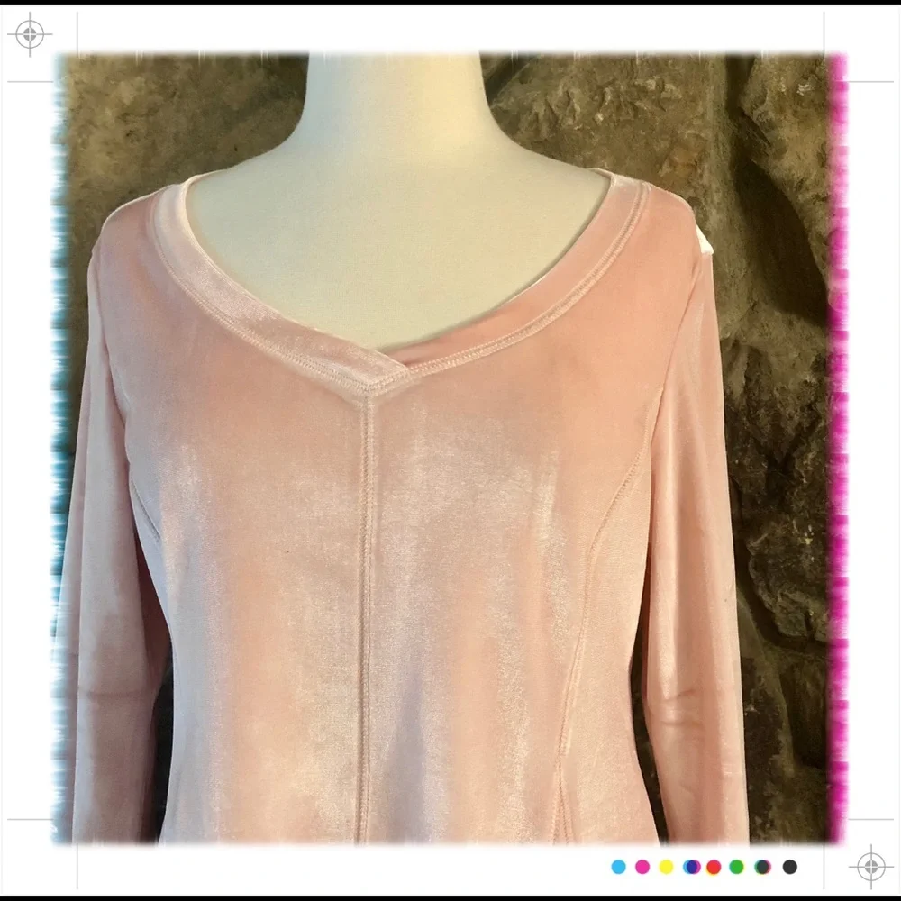 1990’s Pink Velvet Skater Dress Long Sleeved by Chadwick’s of Boston, Small‎